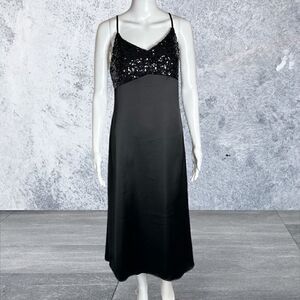 House Of Harlow Black Sequin Slip Dress
